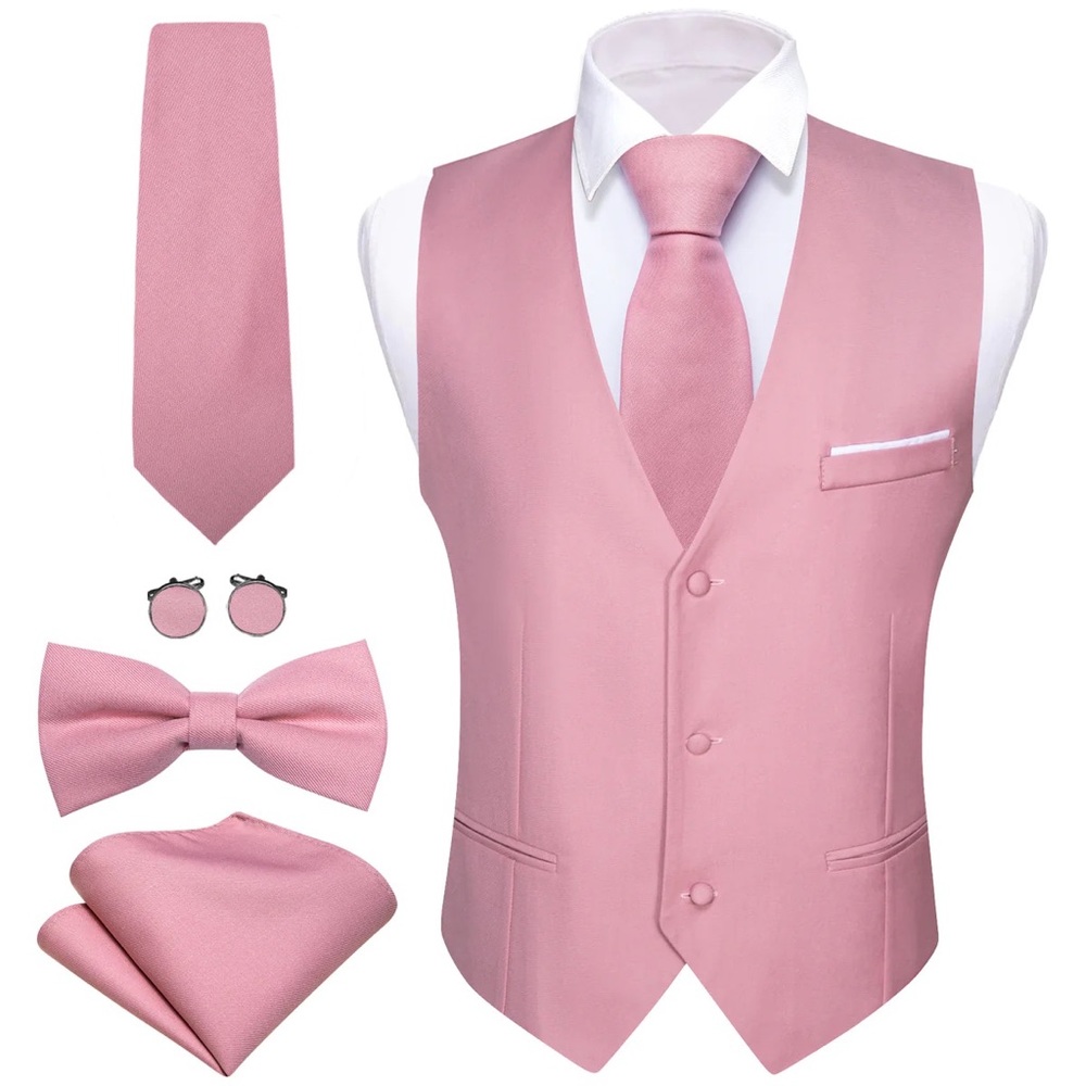 Silk Vest Tie Cufflink Set